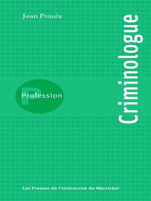 cover image of Profession criminologue